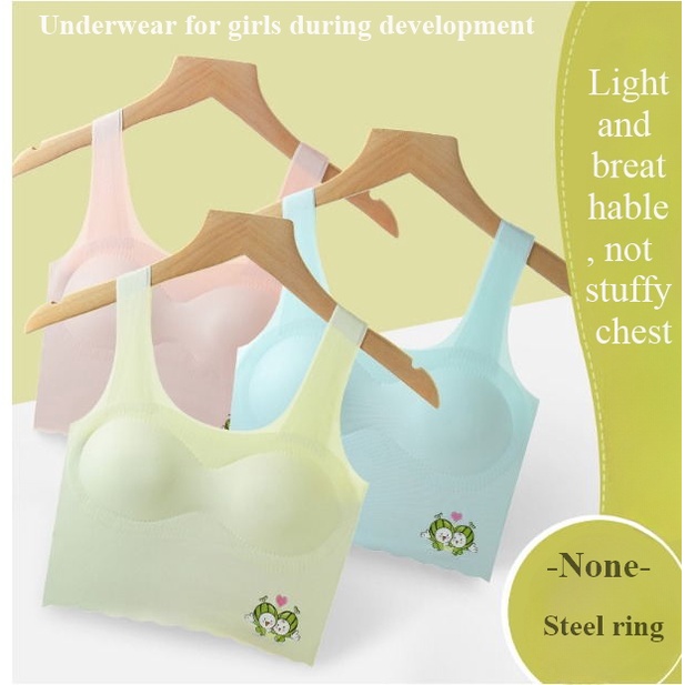 Ice silk seamless developmental girls underwear, student vests, girls ...