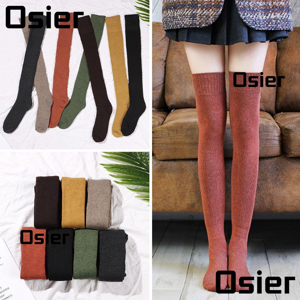 OSIER Knit Knee High Socks Warm JK Knee Protection Plus Fleece Long ...