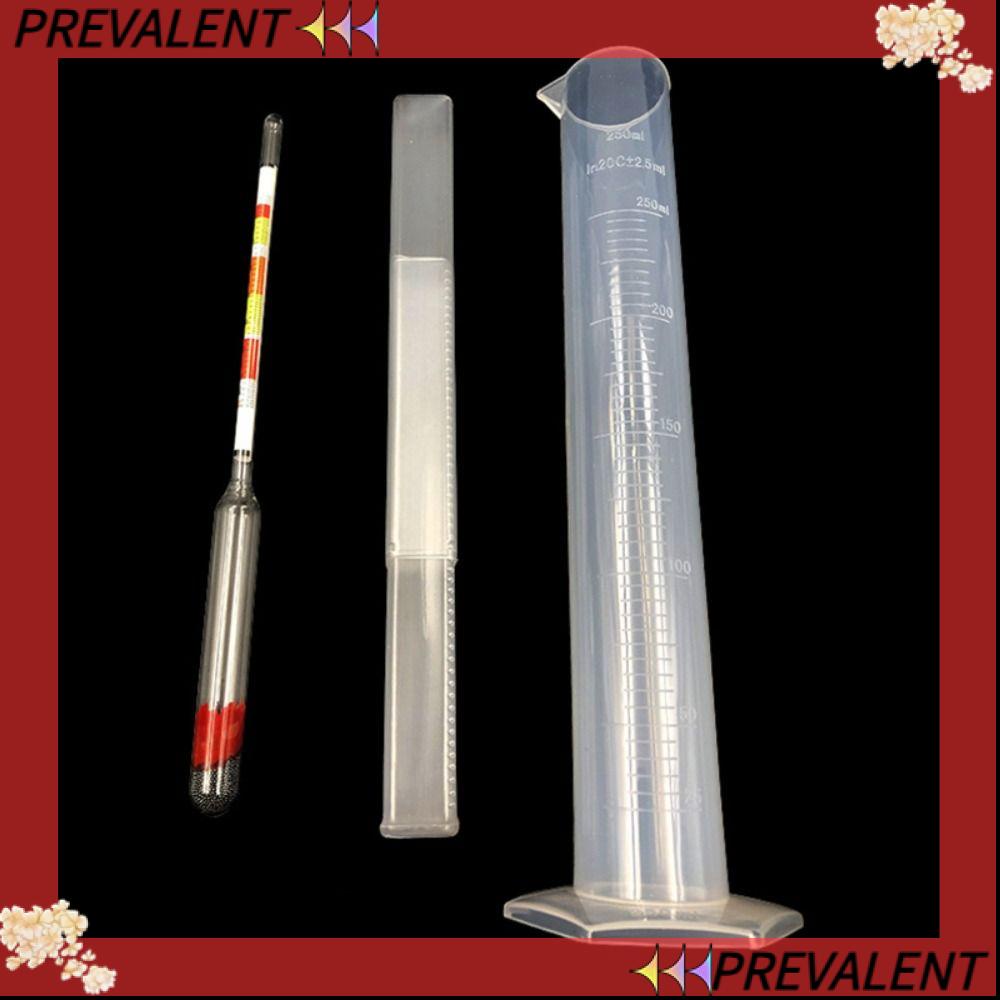 PREVA 3Pcs Triple Scale Hydrometer, 250 Ml Plastic Cylinder with Storage Bag Beer Alcohol Meter