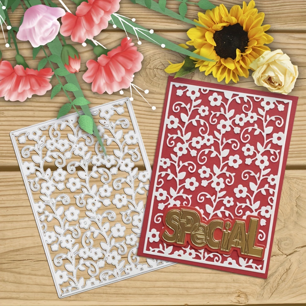 Flower Background Frame Metal Cutting Dies for Card Making Scrapbooking ...