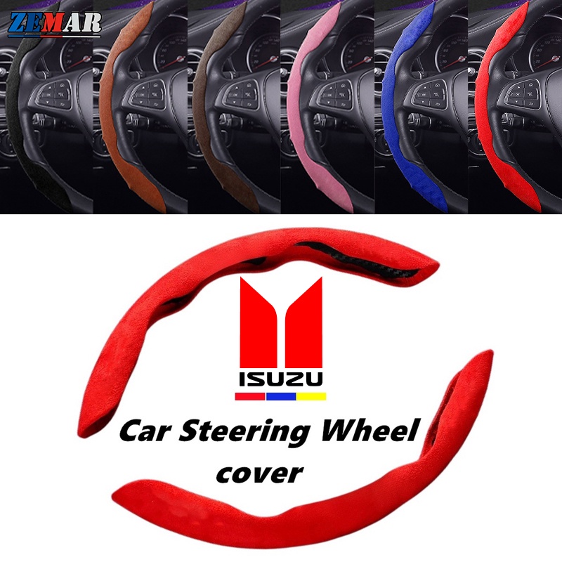 Custom Steering LTD Dark Grey Leather Steering Wheel Cover For Isuzu Rodeo 2001-2011