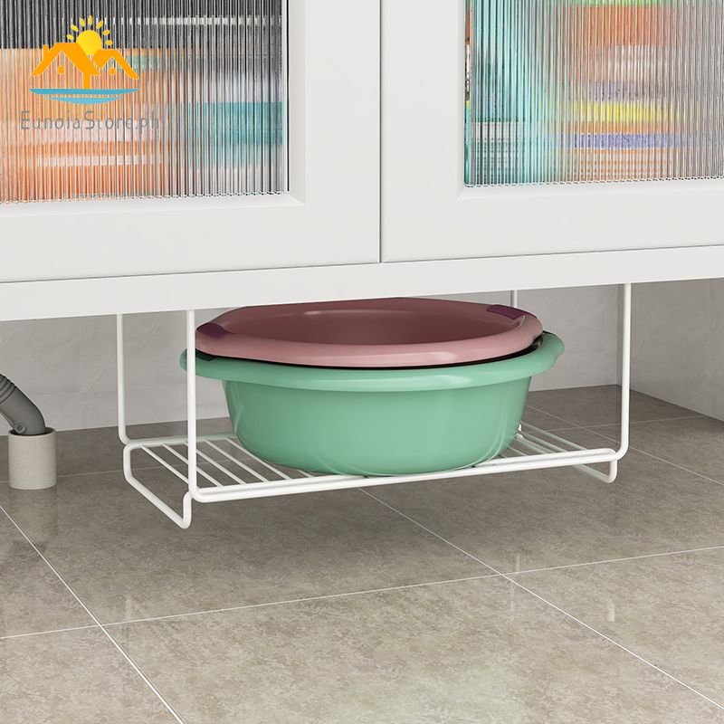 Bathroom Under Shelf Basin Overhang Storage Shelf Without Hole