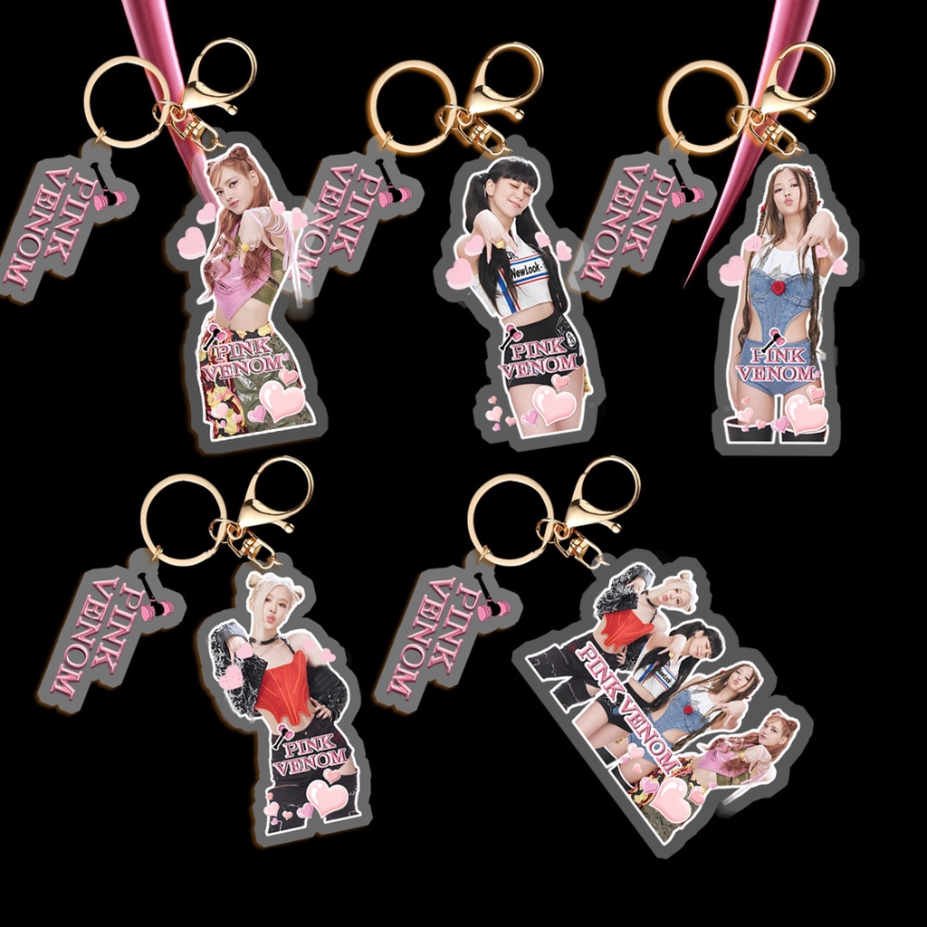 1pc BP Acrylic Key Chain LISA ROSE JISOO JENNIE PINK VENOM Key Ring ...