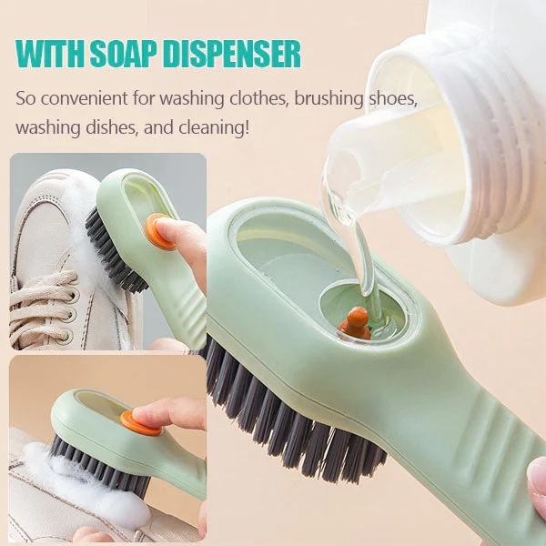 Multifunction Soft Bristled Liquid Shoe Brush Long Handle Clothes Brush Household Cleaning Tool
