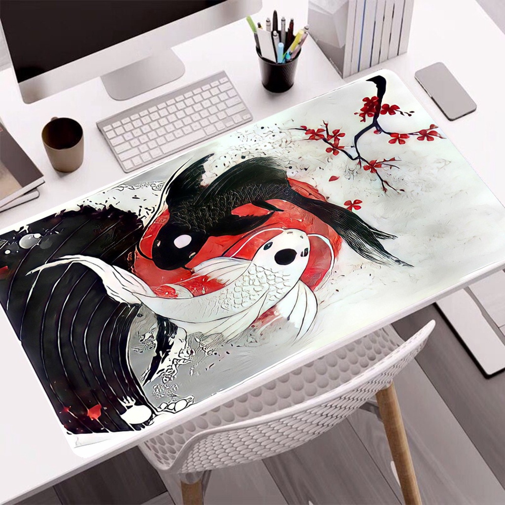 Koi fish Japanese spring large mouse pad | Gift friend children ...