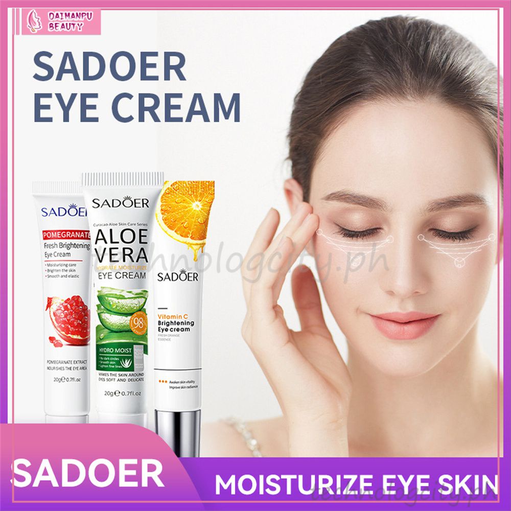 SADOER Eye Cream Vitamin C Aloe Pomegranate Remove Dark Circles Anti