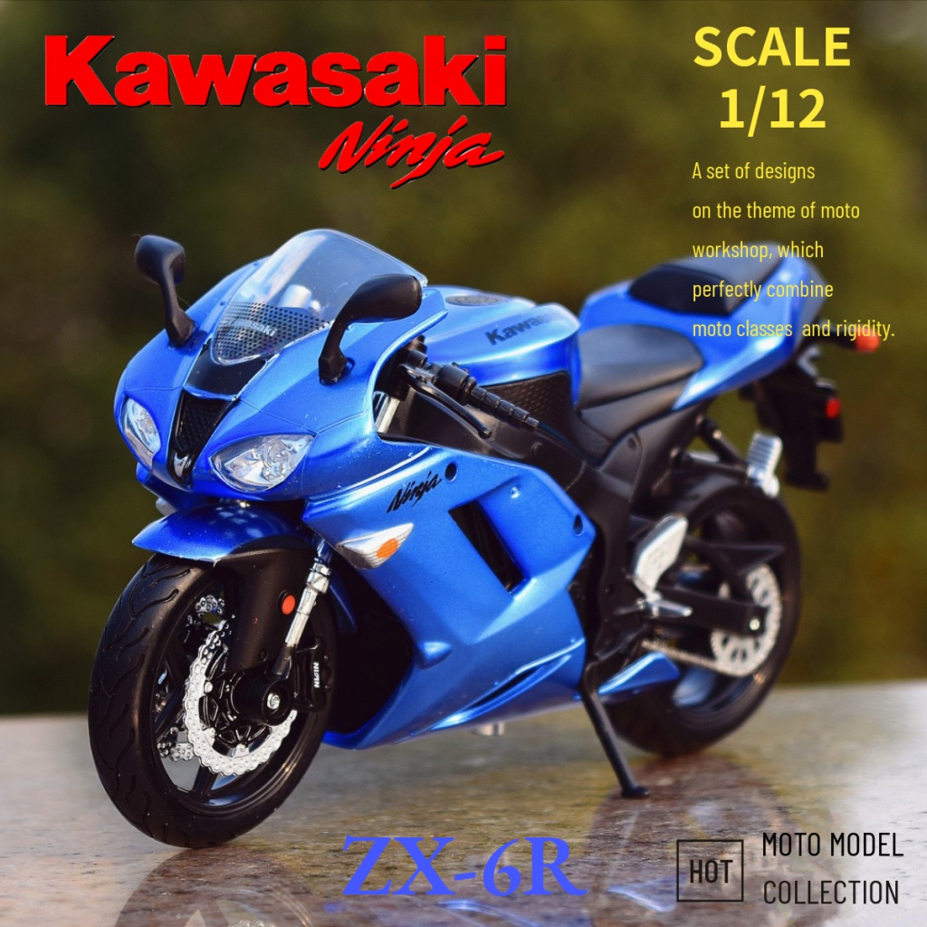 Moto Miniature Kawasaki ZX-12R 1/24 - Marque IXO, Collection GM Motorrad, Neuve En Boîte (rayures Sur Couvercle)