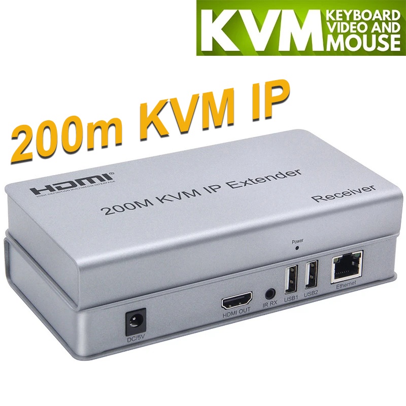 200M HDMI IP Extender Via Rj45 Cat6 Cable USB KVM HDMI Ethernet ...