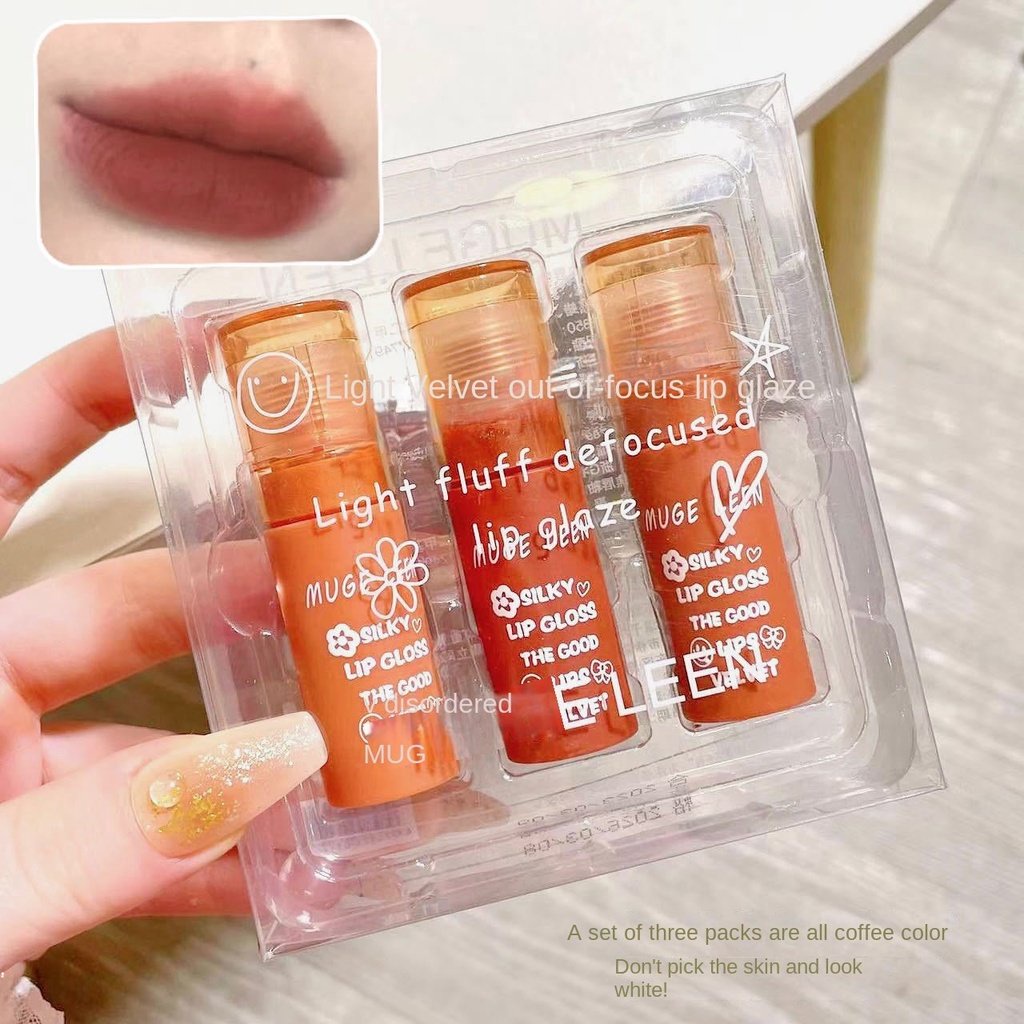 MUGE LEEN Cute Lip Glaze Velvet Matte Non Stick Cup Does Not Fade Water ...