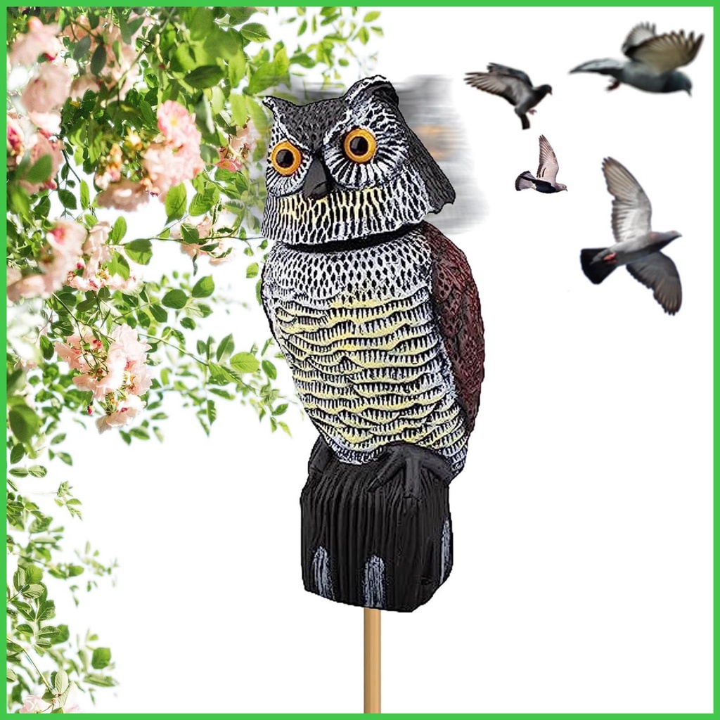 Owl Decoys for Birds Deterrents Fake Owl Decoy Bird Scarecrow Sculpture