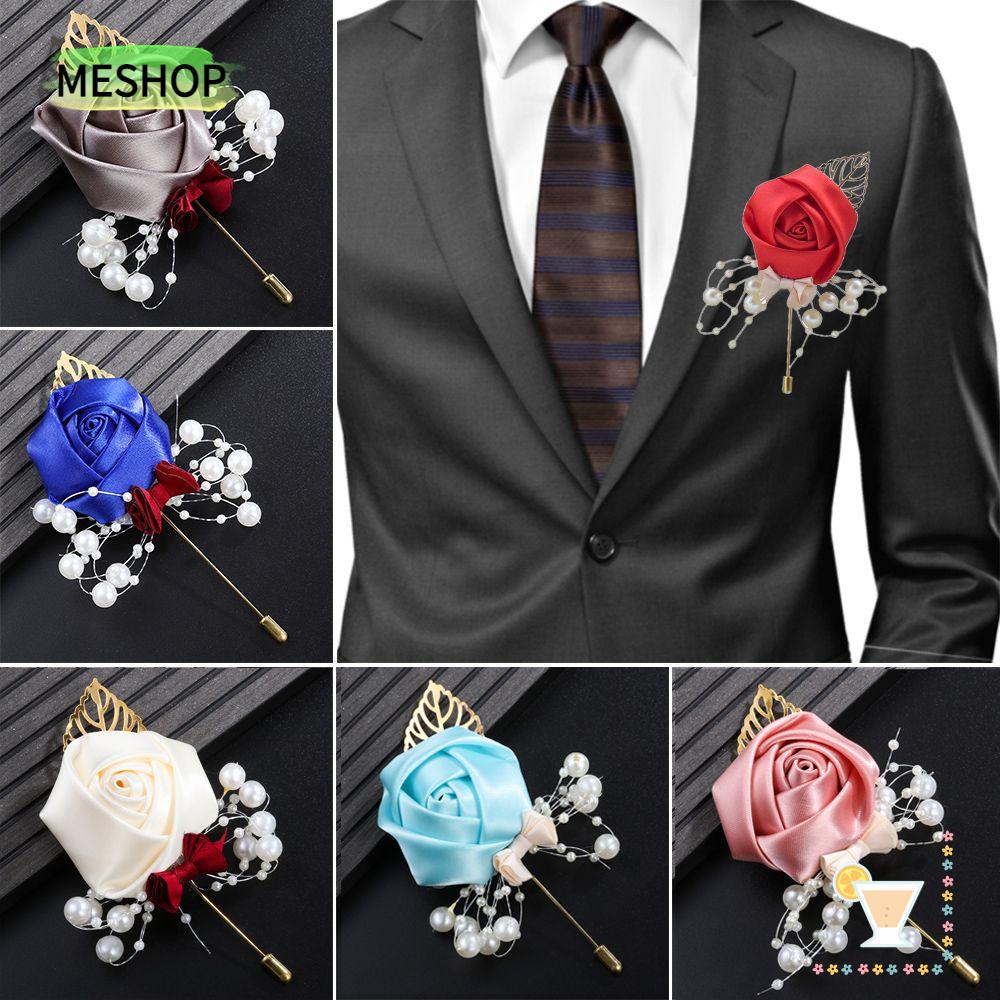 ME Rose Flower Corsage Party Pearl Beaded Charm Gift Wedding ...