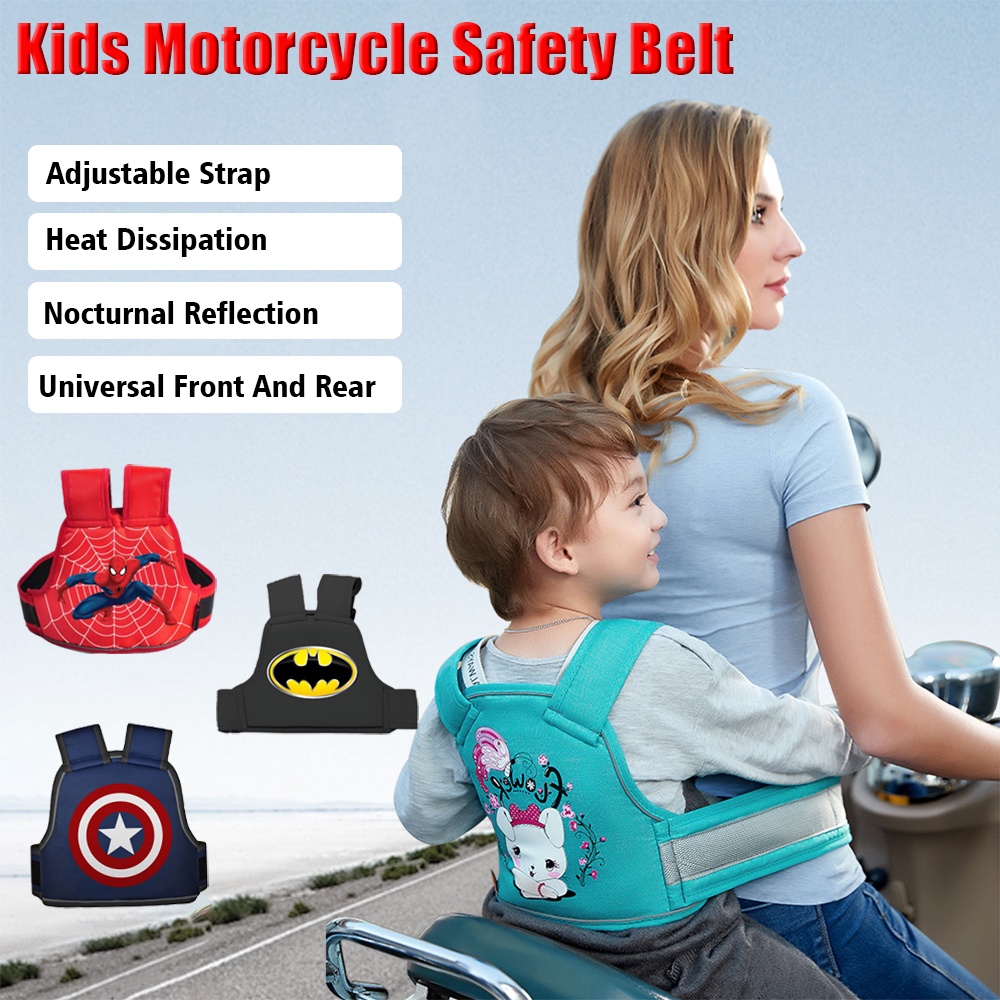 Safety Belt For Kids Motorcycle Bike Safety Gear For Kids Adjustable Baby Carrier Seat Belt