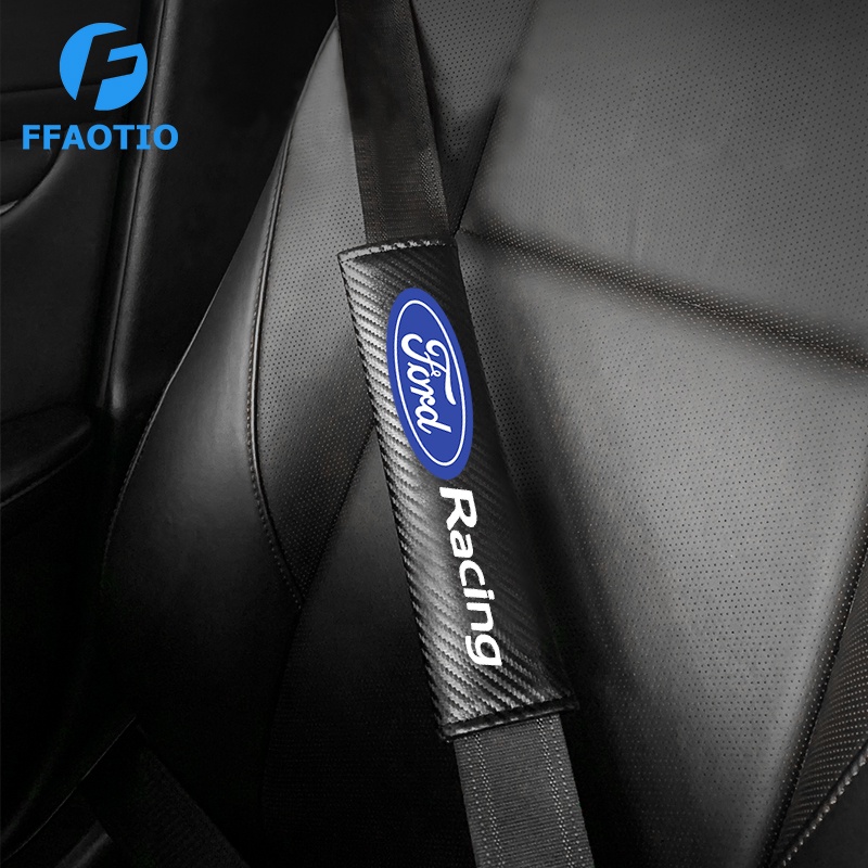 2x Carbon Fiber Style Seat Belt Shoulder Pads – Universal For Car, Truck, Mustang