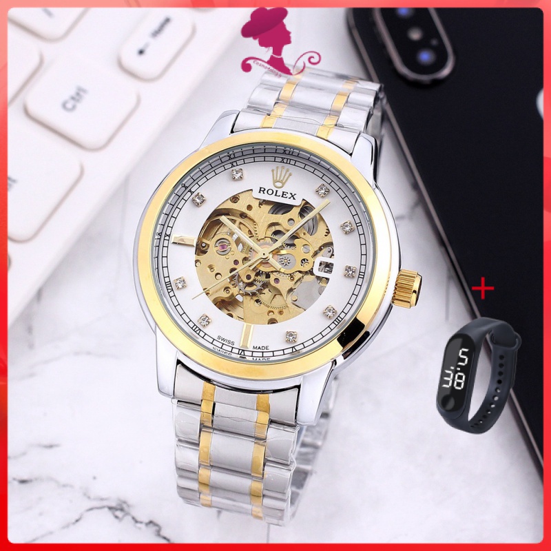 rolex watch for man Luxury hollow automatic mechanical stainless steel waterproof watch men