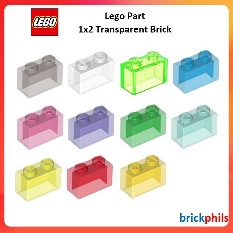 Lego Part 3065 - 1x2 Transparent Brick (5pcs per Lot) | Shopee Philippines