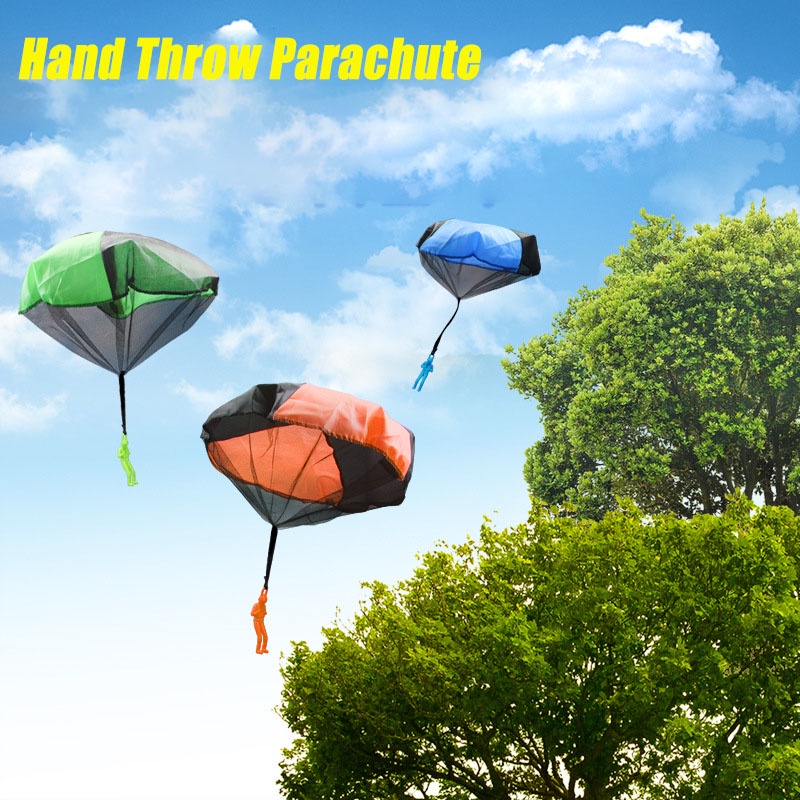 Creative Outdoor Child Hand Throwing Parachute Soldiers Flying Toy