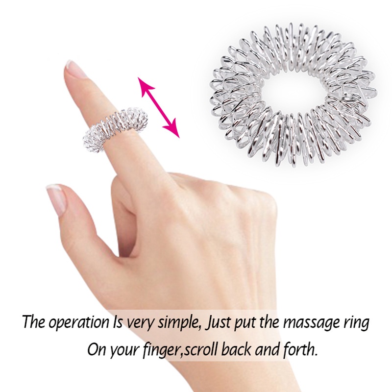 Finger Massage Ring Acupuncture Health Care Body Massager Relax Hand ...