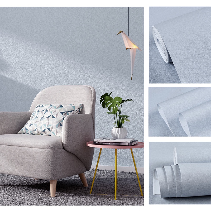 1m/3m/5m Morandi Pure Color Wallpaper Selfadhesive PVC Waterproof Wall
