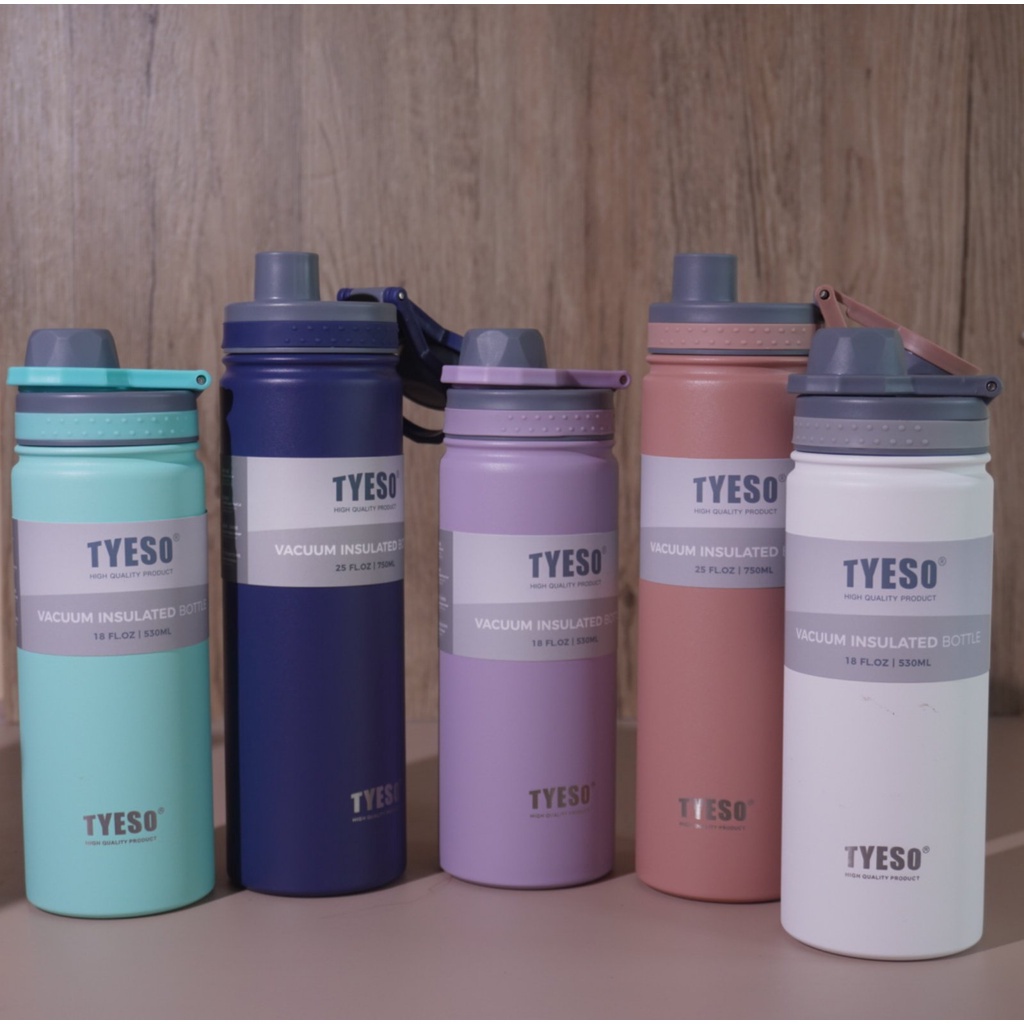 TYESO 530ml/750ml Vacuum Insulated Bottle Tumbler Portable Stainless