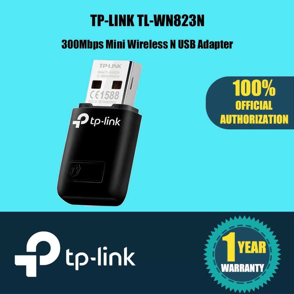 TPLink 300Mbps Mini Wireless N USB WiFi Adapter,Supports Windows,Mac
