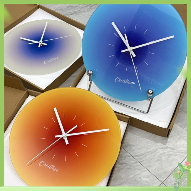MY Modern Round Wall Clock Silent Nonticking Gradient Color Decorative Wall Clock Home Office