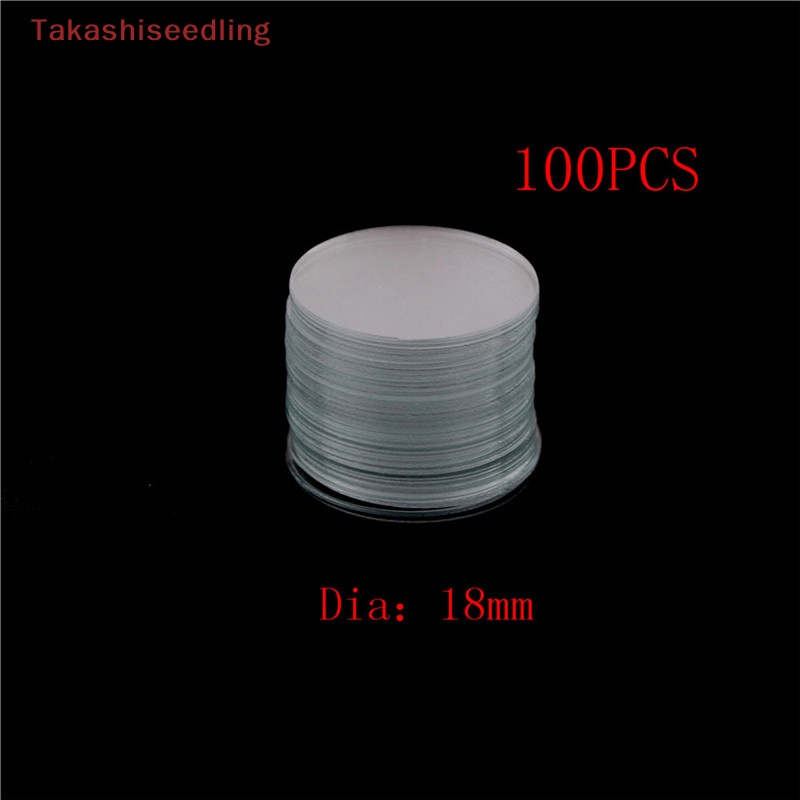 (Takashiseedling) 100Pcs Circular Round Microscope Slide Coverslip
