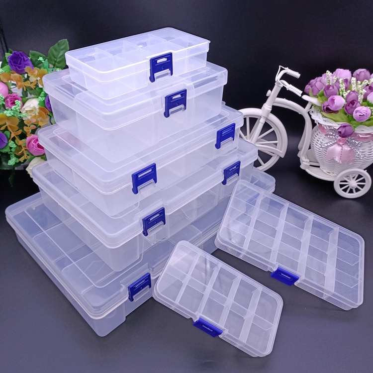 Transparent Plastic Storage Jewelry Box Empty Storage Box Container for