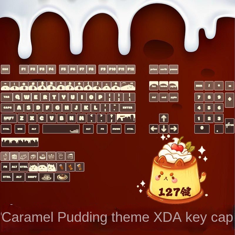 XDA caramel pudding theme keycap macchiato keycap mechanical keyboard