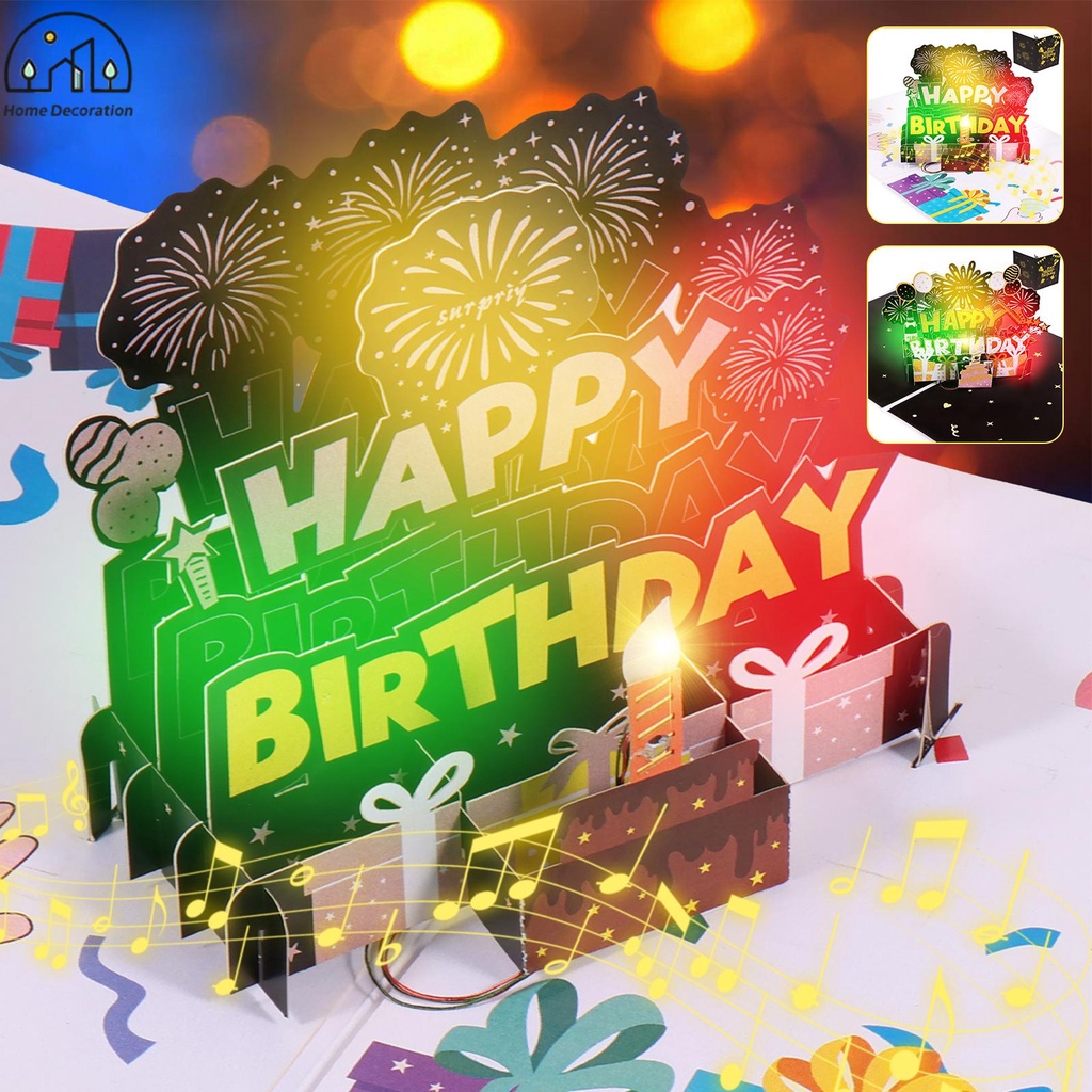 Musical Birthday Cards Happy Birthday Pop Up Card with Light and Music ...