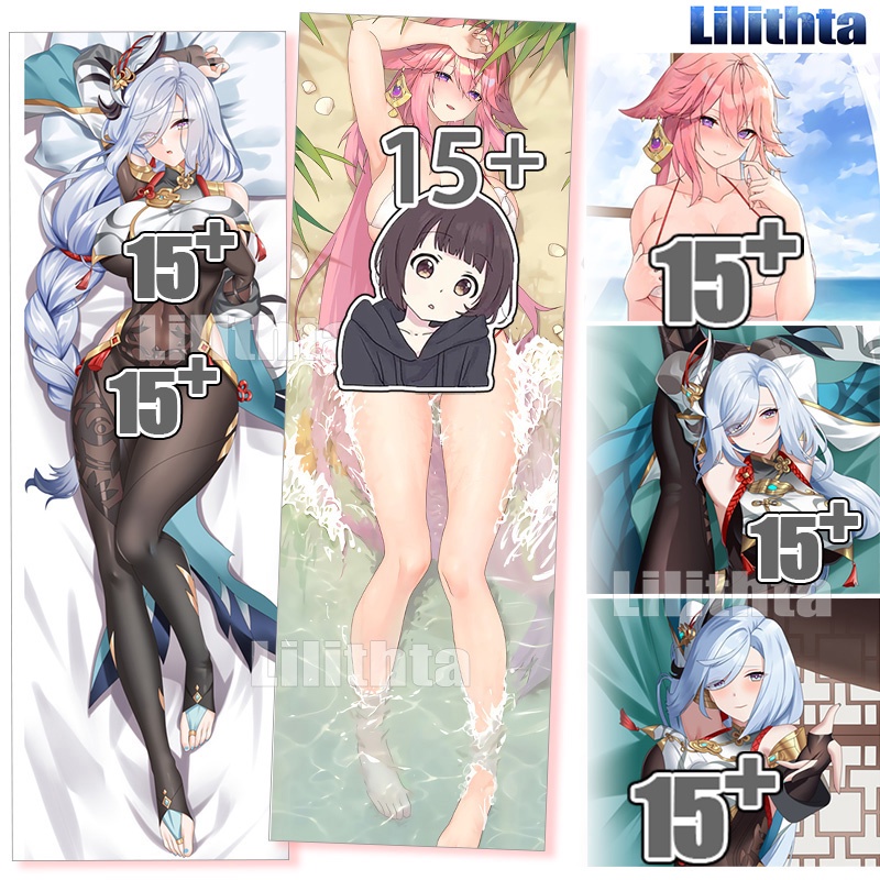 Dakimakura Pillowcase Genshin Impact Shenhe Yae Miko Game Anime Character Body Pillow Cover