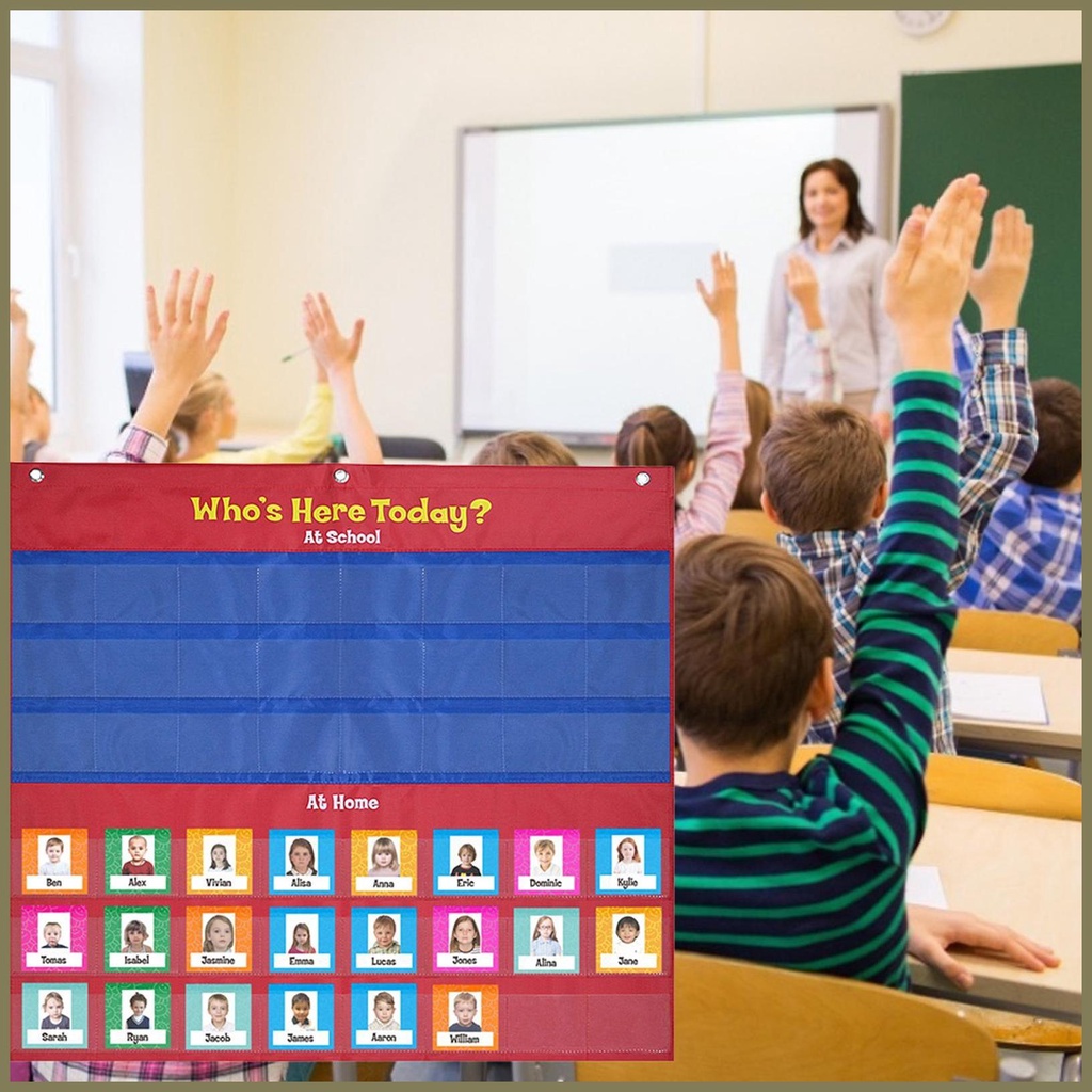 Portable Class Attendance and Absence Management Pocket Chart Classroom ...