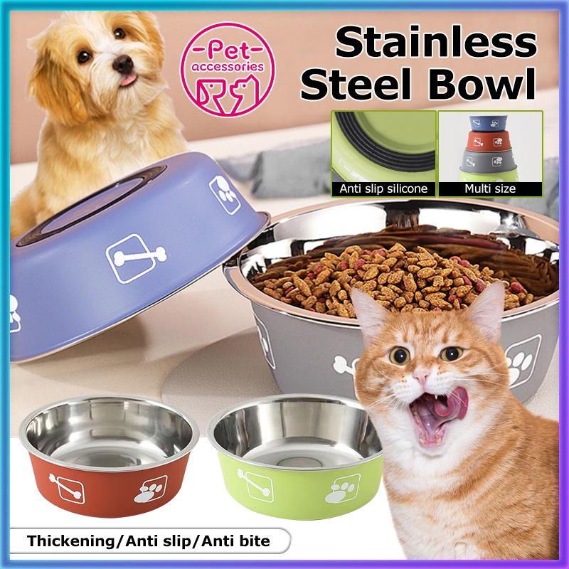 Pet feeder bowl Dog Cat stainless steel Anti slip Anti flipping Anti rust bowl Shopee Philippines