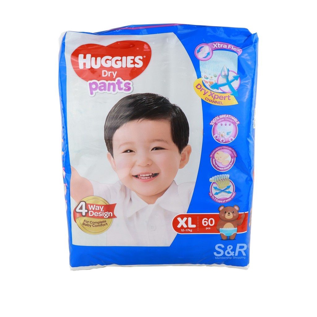 Huggies Dry Pants Extra Large 60pcs Shopee Philippines
