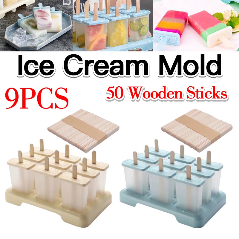 DIY Reusable Ice Cream Popsicle Molder With Stick Ice Tray Popsicle ...