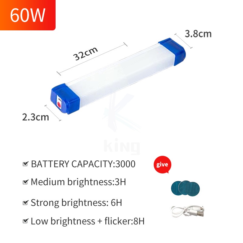 USB Light 30W 60W 90W LED Tube/USB Lamp Portable led rechargeable Light outdoor emergency LED