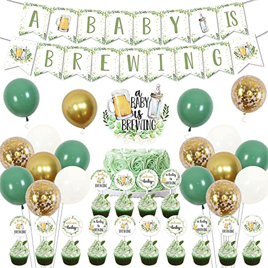 A Baby is Brewing Baby Shower Decorations Greenery Baby Shower Banner ...