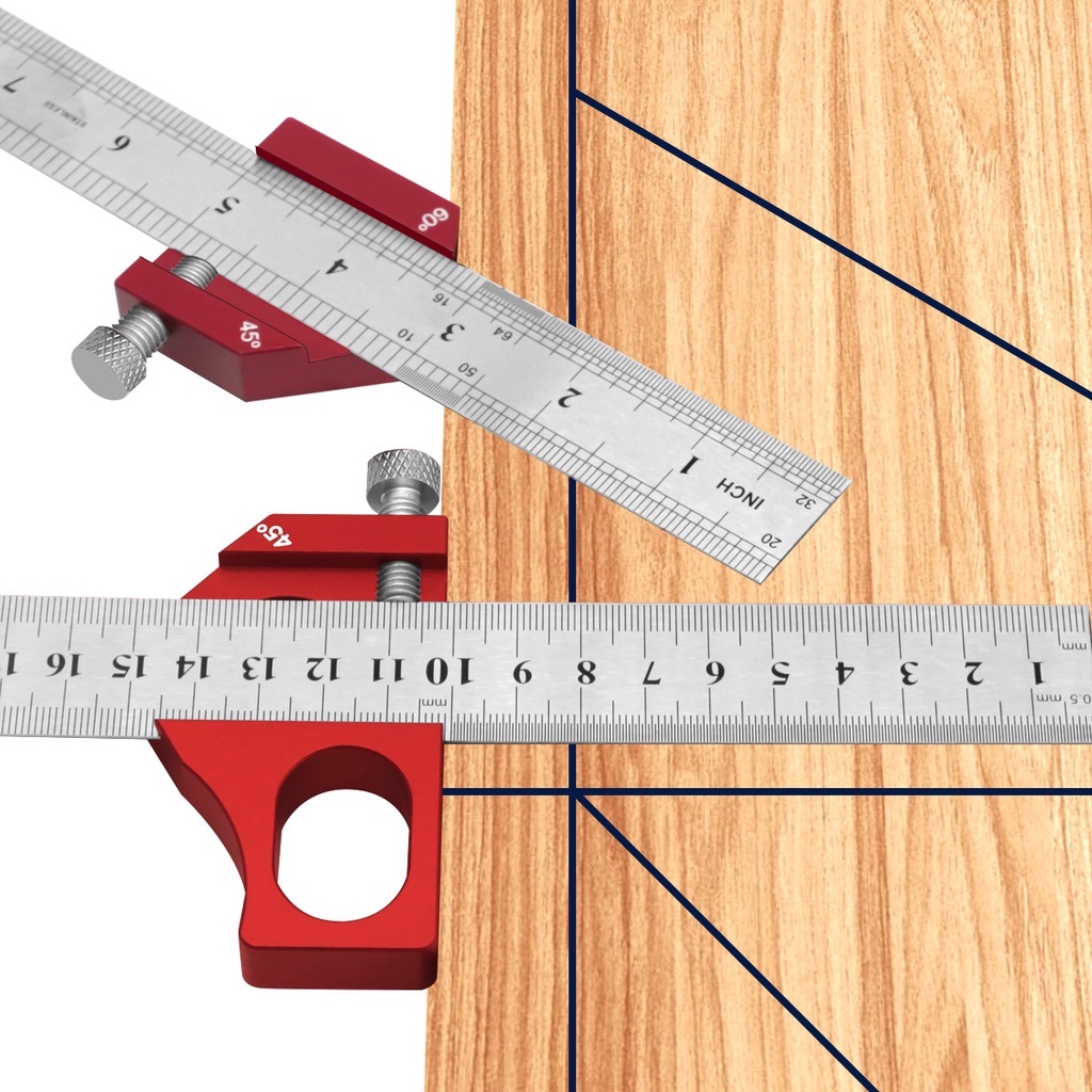 Adjustable Steel Ruler Positioning Block Combination Square Angle ...