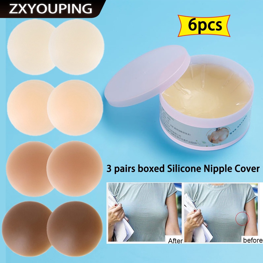 ZXYOUPING 1/3 Pair of Boxed Nipple Patches, Women Silicone Nipple Cover ...