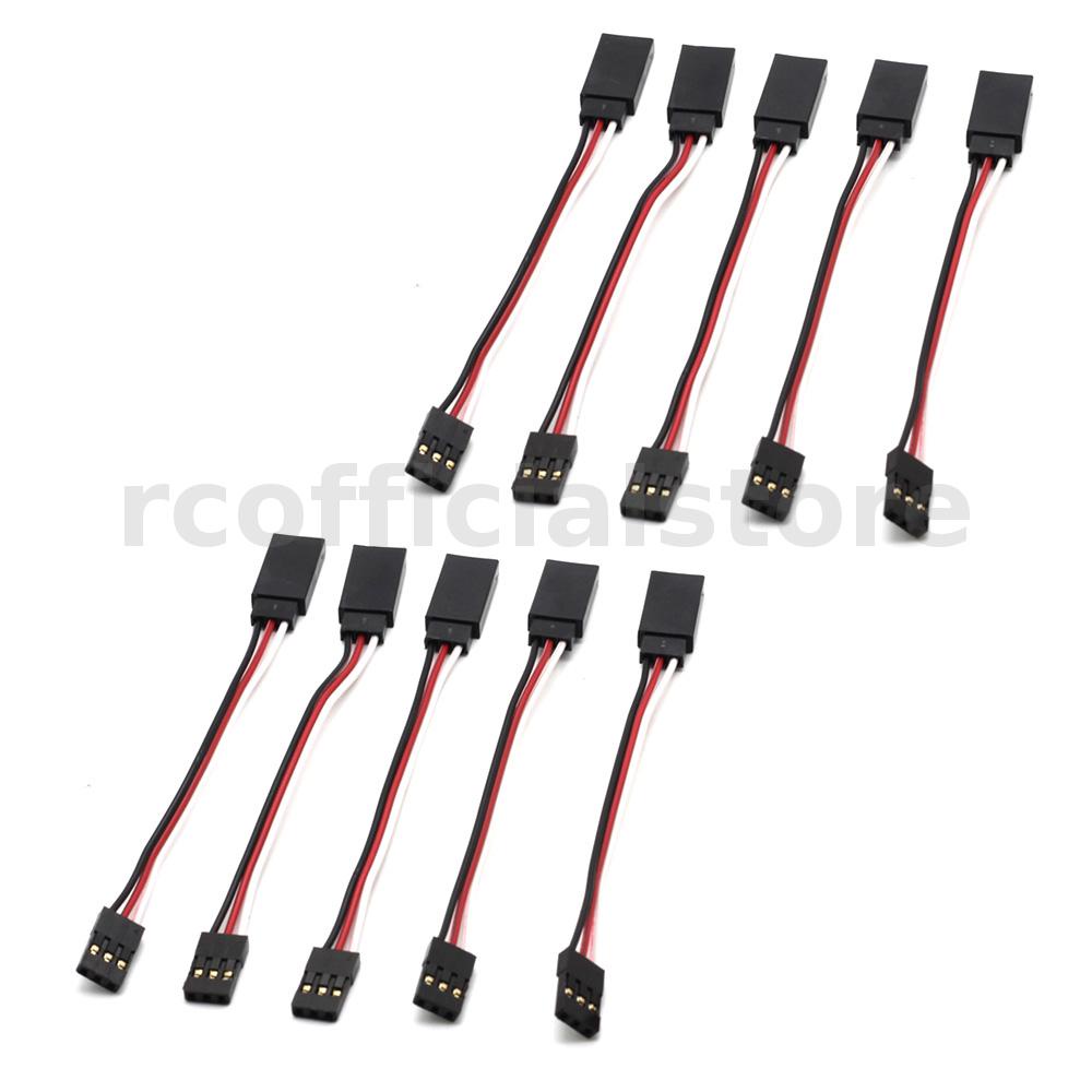 (10-Pack) JR Plug Male to Female Servo Extension Cable - 100mm 30-Core ...