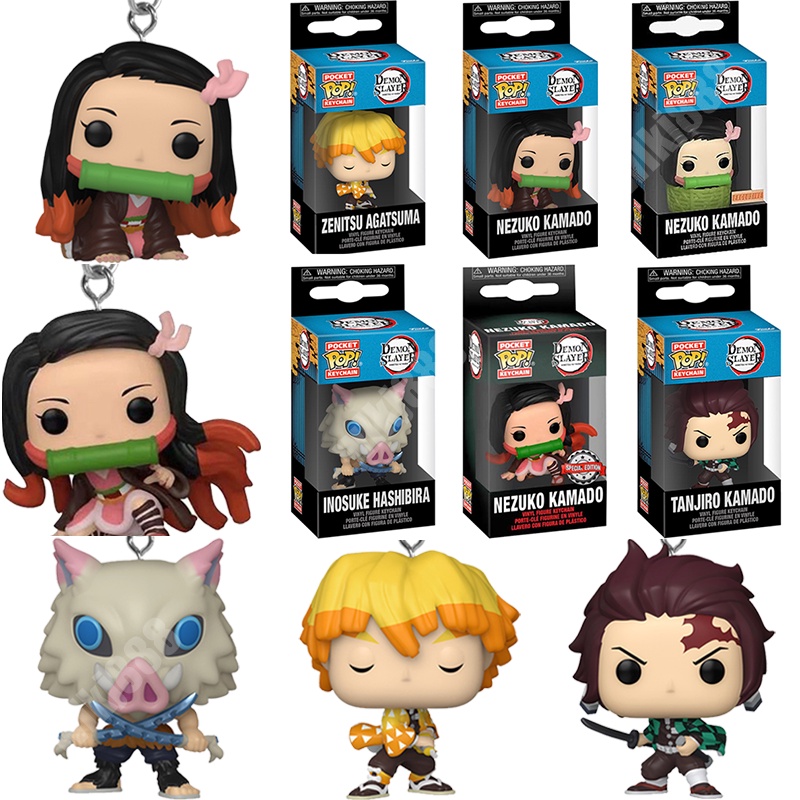 Funko POP Keychains Demon Slayer Zenitsu Tanjirou Hashibira Inosuke ...