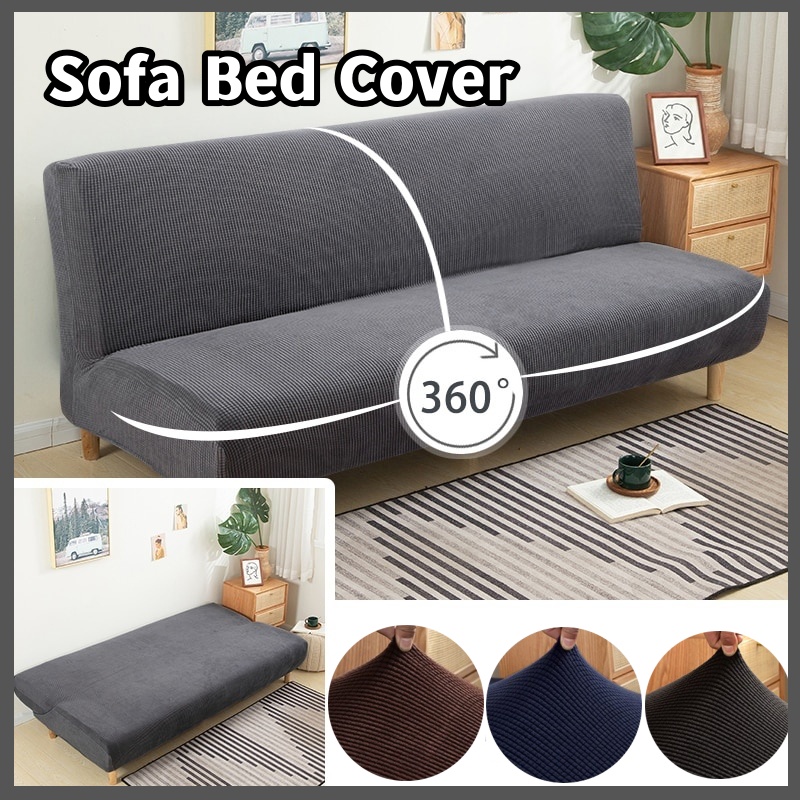 Thicken Stretchable Armless Sofa Bed Cover Big Elastic Folding