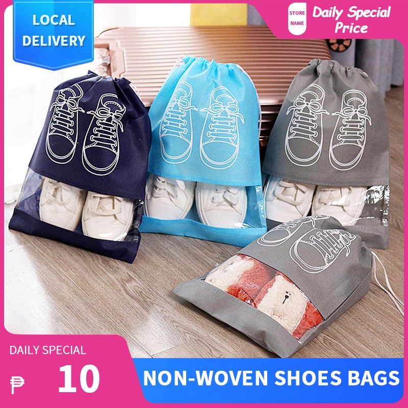 thumbnail image 2 of PUREKKI Clear View Transparent Shoe Storage Bag With Zipper - Reusable Organizer For Travel Moving & Closet, Washable Oxford Fabric (34x17x11cm 2 of 13