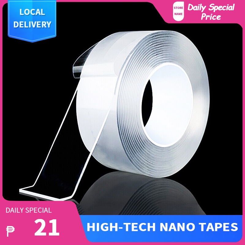 Nano Double Sided Tape Traceless Transparent Tapes Reusable Waterproof ...