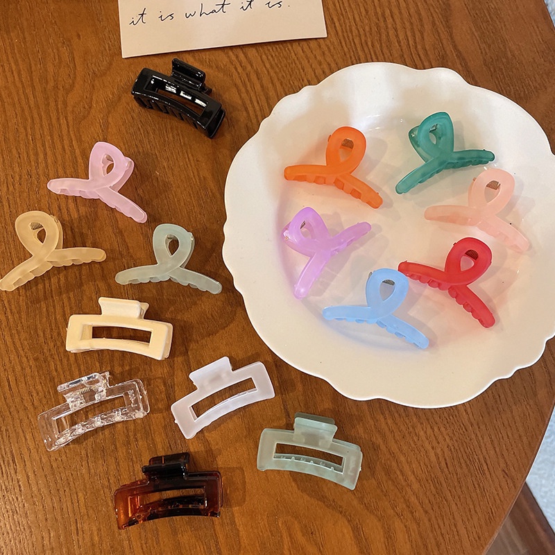 Lemon Transparent Mini Hairpin Girl's Back Spoon Small Jelly Cross