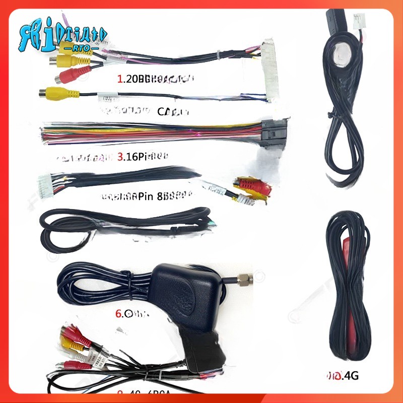 RTO Car Head Unit Stereo Wire Harness Kits Compatible For XY AUTO Android Solution Interface RCA