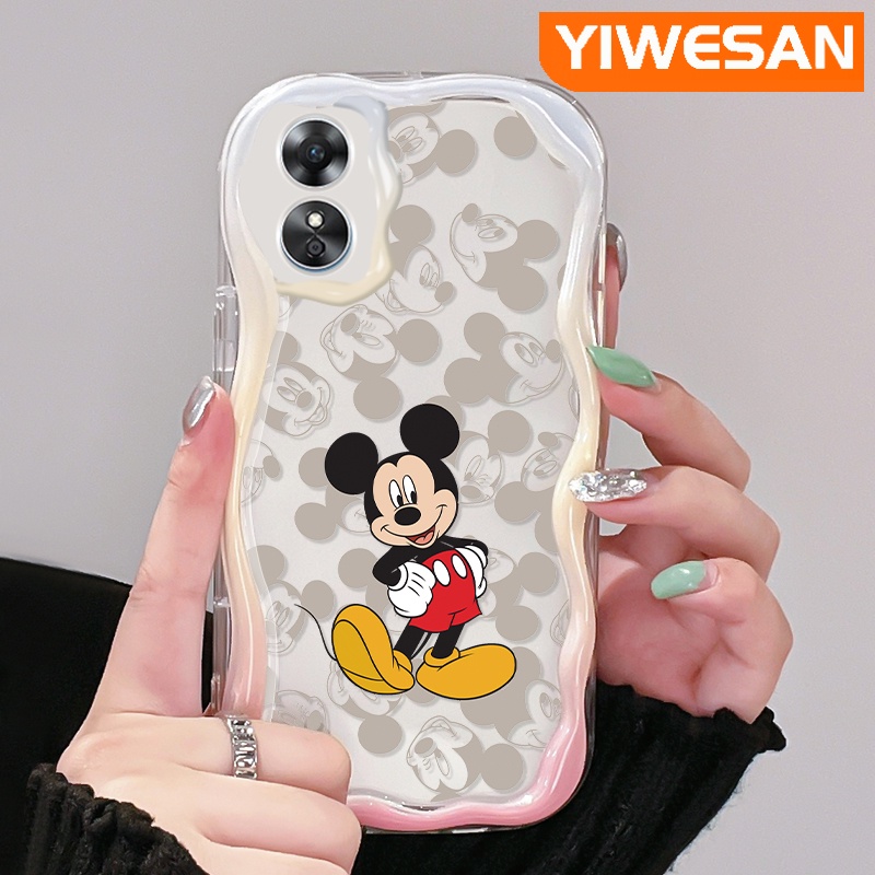 For OPPO A17 A17K Case Cartoon Happy Mickey Patten Colorful Lovely ...