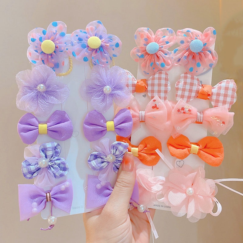 Girls Bow Hair Clip and Heart Shaped Sunglasses Set for Kids main image 0