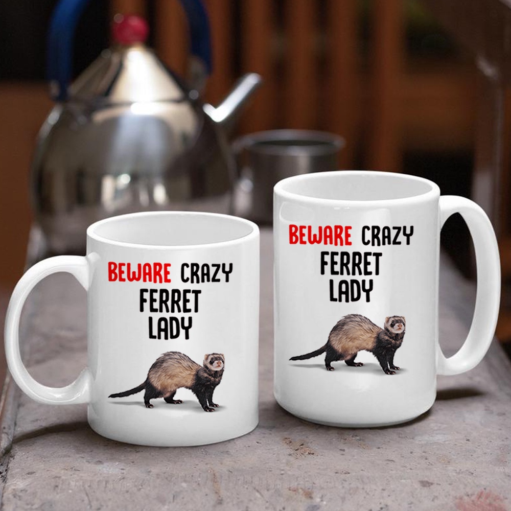 MG4251 Mug Fantaisie Avec Inscription « Beware Crazy Ladybird Lady