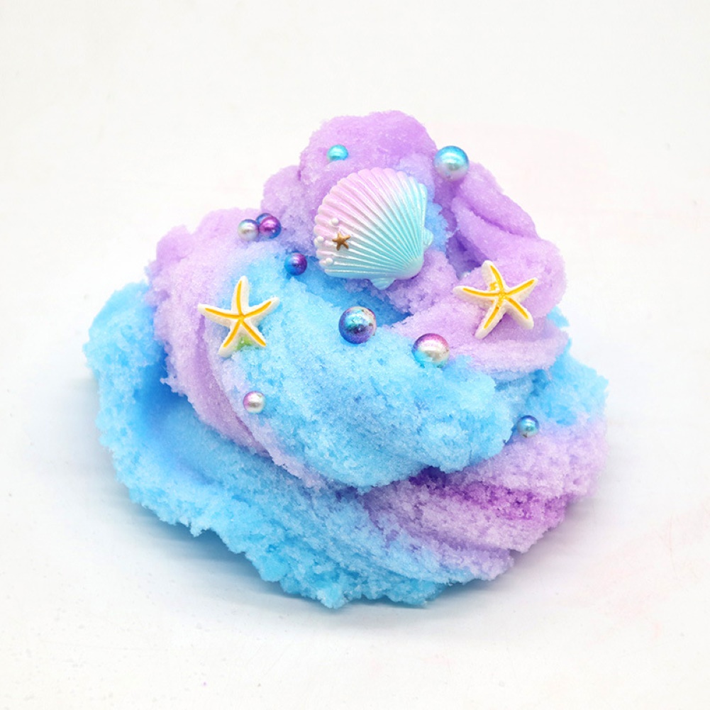 MT_60ml Soft Fluffy Ocean Shell Slime Clay Plasticine Mud Stress Relief ...