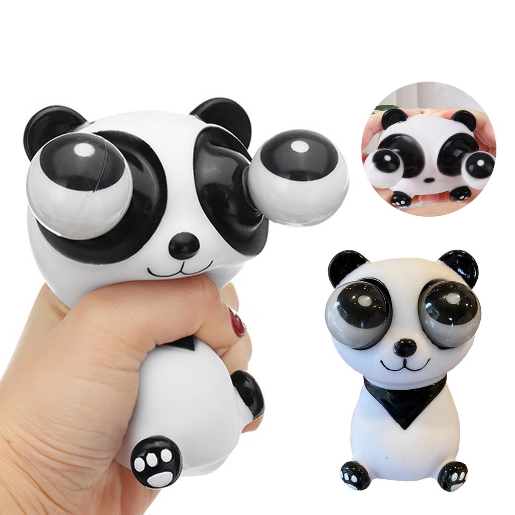 AgTp_ Panda Squishes Toy Popping Rotatable Eyes Funny Soft TPR Stress ...